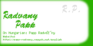 radvany papp business card